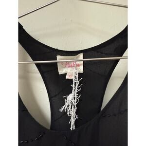 Parker Black Beaded Accent Racerback Tank Top Women's Size XS